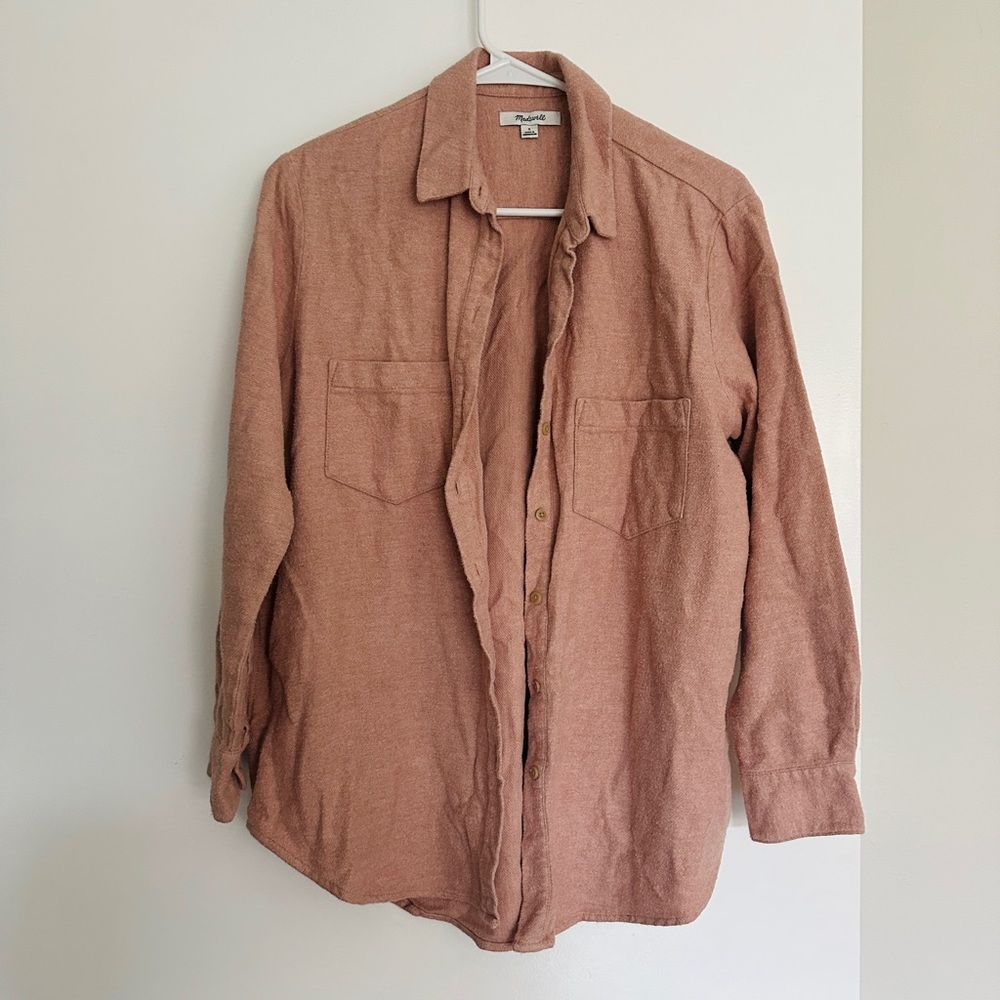 Madewell Sunday Flannel shirt with pockets (pink)